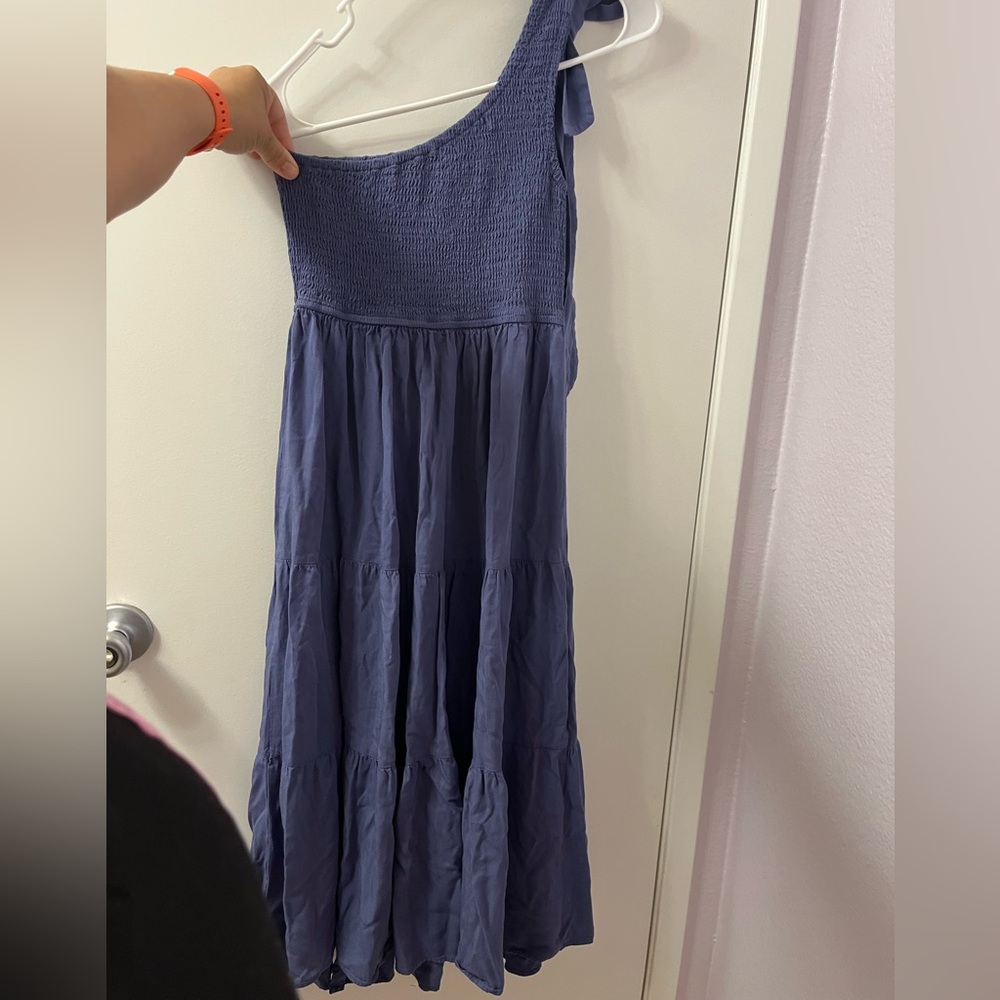 Merokeety Smocked Elegant Blue One-Shoulder Dress(RSB 10)  EUC- Medium 14-19 PTP - Picture 6 of 8